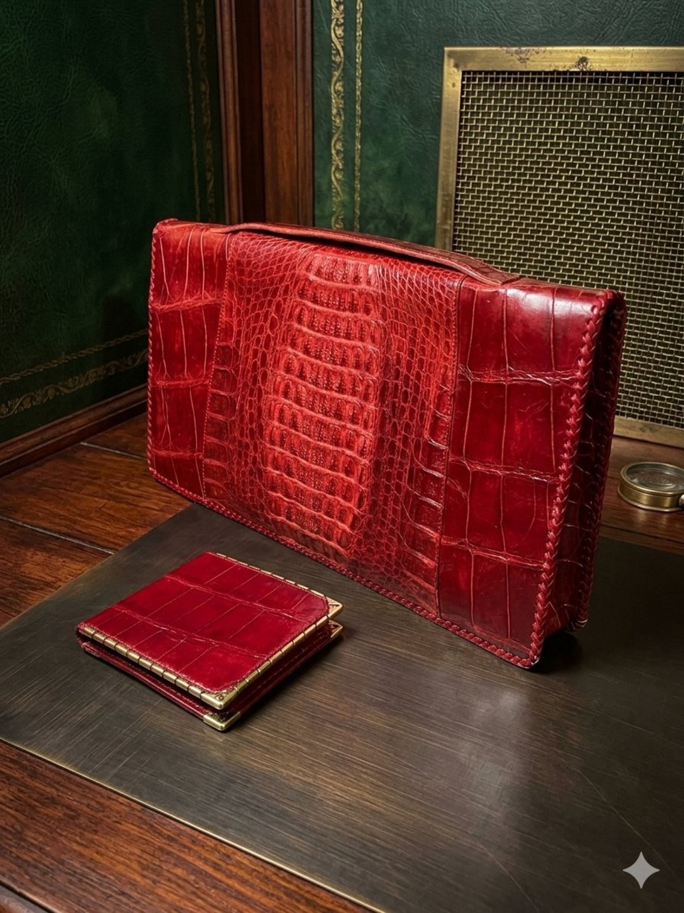 Vintage Mid-Century Alligator Clutch Bag